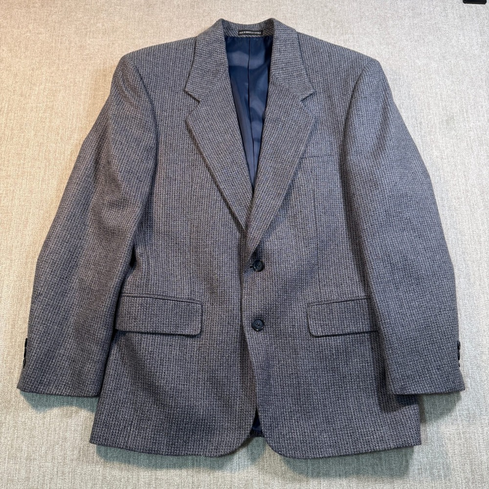 Versini Mens Silk Wool Blend Blazer Gray Textured Sport Coat Size 37 S.B.